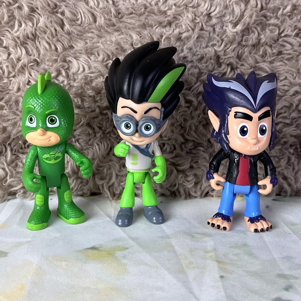 PJ Masks Toy Action Figures Green Gekko Howler Wolfy Wolfie Romeo Villains Lot